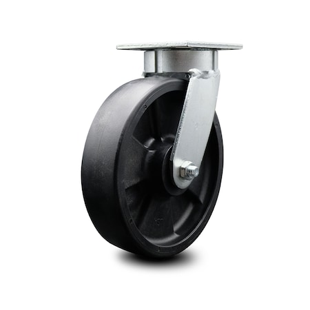 Service Caster 8 Inch Kingpinless Glass Filled Nylon Wheel Swivel Top Plate Caster SCC SCC-KP30S820-GFNR